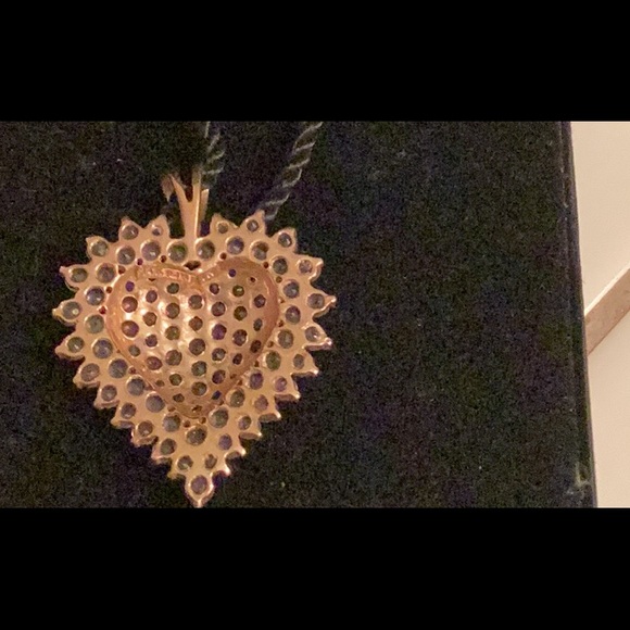 Beautiful Heart Pendant. Pendant 1 1/2” long X 1 1/4”.  Cord is 18” long - Picture 5 of 5